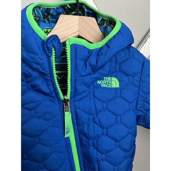 The North Face Infant Baby 6-12M Reversible Perrito Hooded Jacket - Blue - Picture 2 of 13